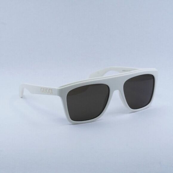 ?️ New Gucci GG1570S 003 Sunglasses - Matte White Frame, Brown Lenses main image 8